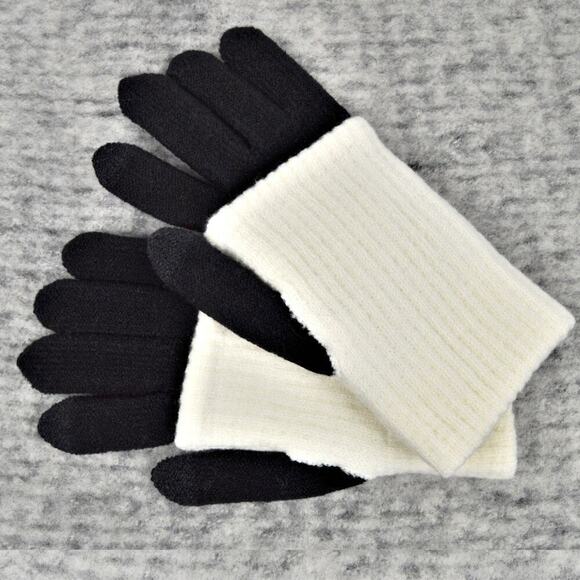 New! Steve Madden Women's Solid Ribbed Knit Cover Touch Screen Gloves - Picture 3 of 4
